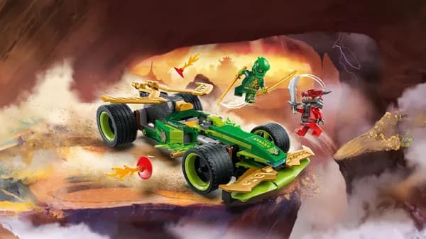 LEGO NINJAGO Lloyds pull-back racerbil byggesæt med 2 minifigurer til børn fra 7 år, 181 dele