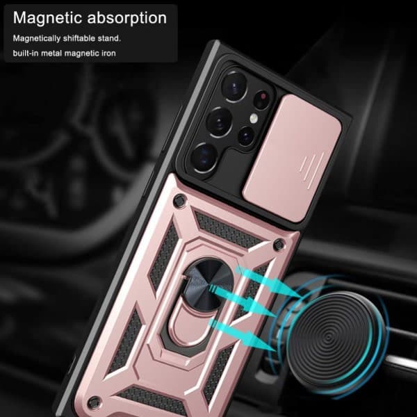 IC Samsung Galaxy S23 Ultra Deksel Ring CamShield Roségull