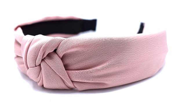 Knutet tygdiadem, förstärkt, bekväm håraccessoar för kvinnor, rosa, 12 cm Rosa