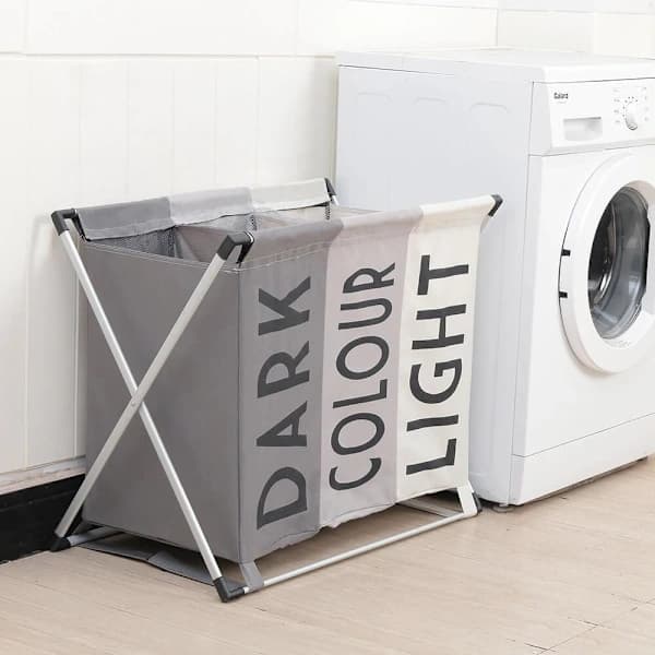 Elegant 3-piece Laundry Basket: Sort, Organize and Save Space Grey