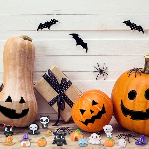 16 st Miniatyr Halloween Dekorationer Pumpa Mumie Halloween