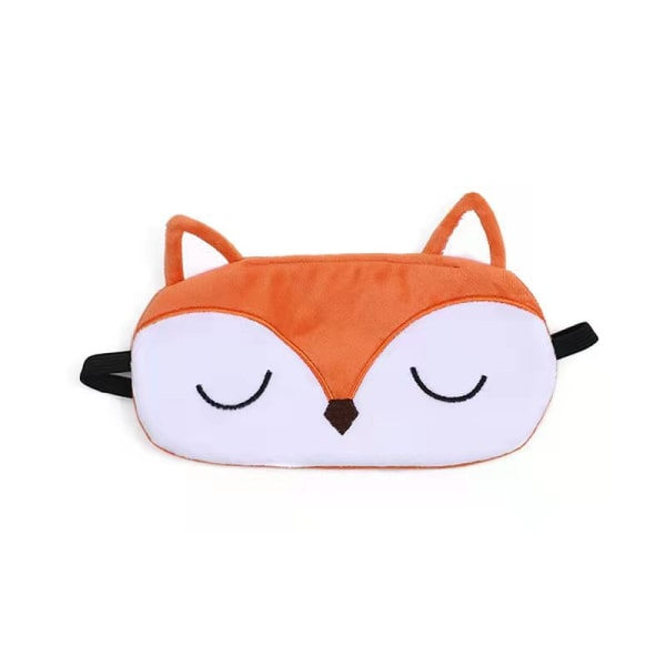 Ögonmask för sömn med söt räv i orange - 3D mjuk fluffig tecknad ögonmask för sömn, resor och andning - Barn och vuxna