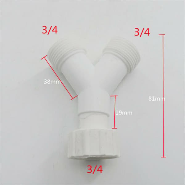 Dubbel Y-koppling - Universell splitter - 2-vägs - För tvättmaskin - Diskmaskin inloppsslang——