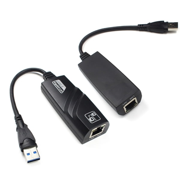 IC-kabel koblet til USB 3.0 til Gigabit Ethernet RJ45 LAN 1000 Mbps Nettverk Ada Black USB3.0