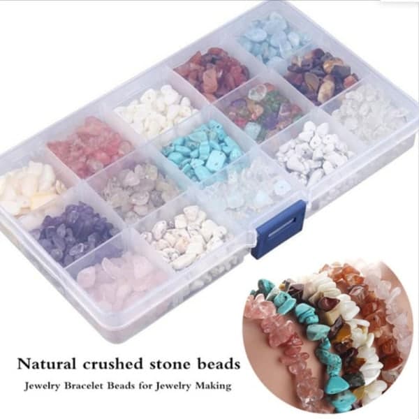 IC Uregelmessige steinperler Naturlige edelstenperler Kit DIY