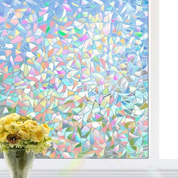 Statisk Regnbågsfönsterfilm, 3D PVC Insynsskydd, 50cm x 3m, för Kontor & Hem