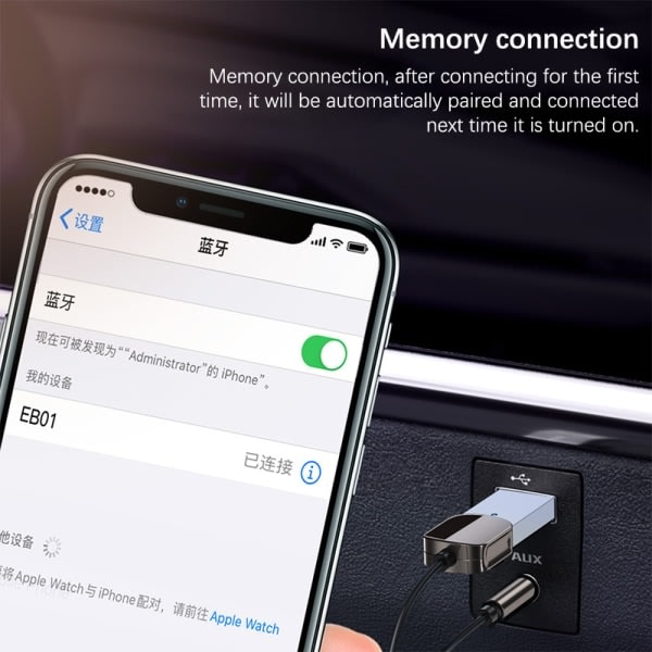 Bluetooth Aux-adapter USB till 3,5 mm uttag Bil o Bluetooth 1st