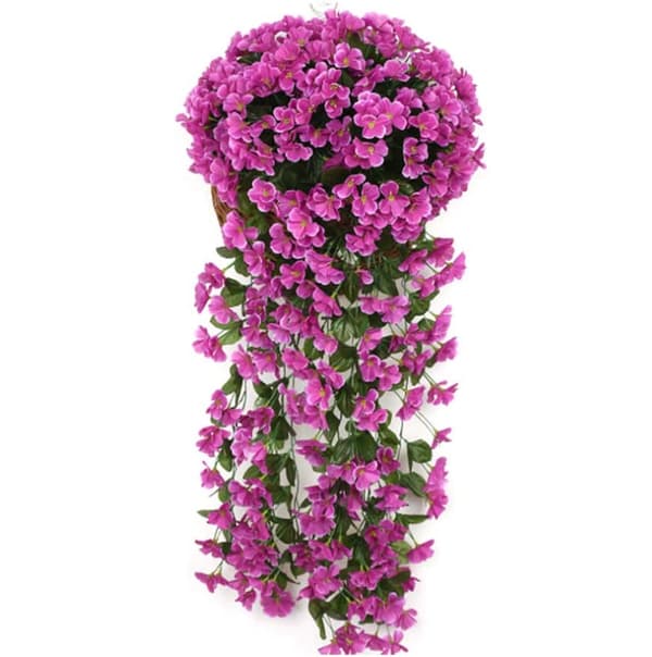 Kunstige hængende blomster og planter Purple