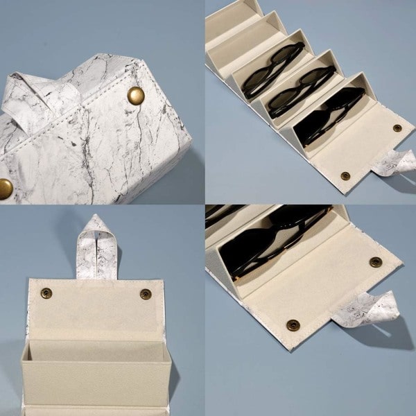 IC 5 pladser Læder Solbriller Organizer Multi Bril Display Organizer til Mænd og Kvinder