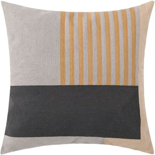 IC Broderi Bomulls Dekorativt Trekk Boho Geometrisk Mønster Trekk til Setteplasser (Geometrisk I, 18\"x18\")