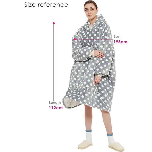 Unisex Filtgenser med hette, Vintervarm Myk Oversized Sherpa Hettegenser Bærbar Filt Badekåpe Nattskjorte Nattskjorter Nattøy Pyjamas for Menn Kvinner