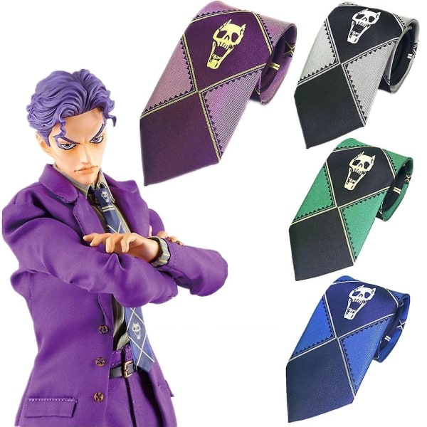 IC Anime JoJos Bizarre Adventure Kira Yoshikage Cosplay Slips Killer Queen Skull Neck Heavens Door Cosplay Kostyme Tilbehør CNMR E B