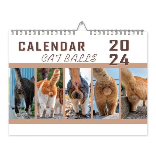 2024 Katt-Bakdelar Väggkalender - Rolig och Charmig Kattkalender för Heminredning - Perfekt för Sovrum, Vardagsrum - 11,42x8,27 tum!