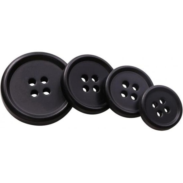 100 Large Black Buttons for DIY Sewing (25mm)