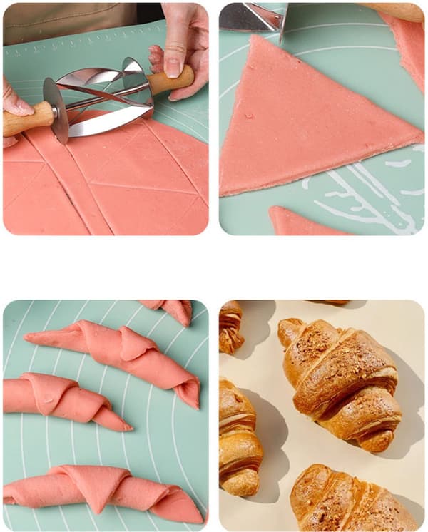 1 - stk - Croissantrull - Croissantkutter - rustfritt - stål - Deigkutter - Brødkutter - Høy kvalitet