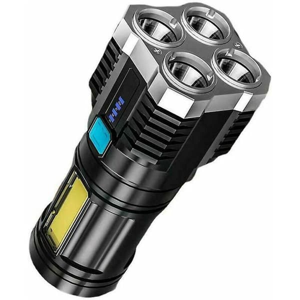 Super Bright 10000000lm Led Lommelykt USB Oppladbar Taktisk Varmt Lys (Sølv)
