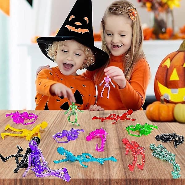 Halloween Skelet Blød Gummi Legetøj Nyhed Sensorisk Stressaflastende Legetøj Børnegave