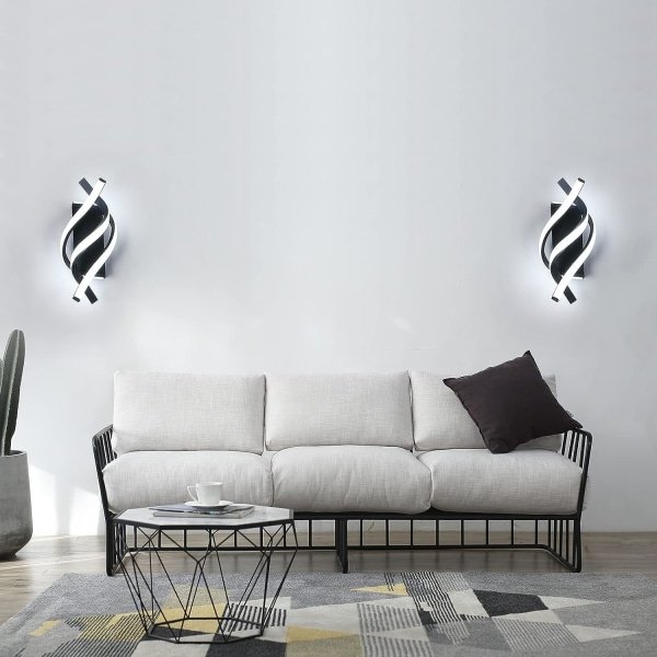 IC Vägglampa för inomhus, LED-vägglampa Modern 12W Böjd Design, Led