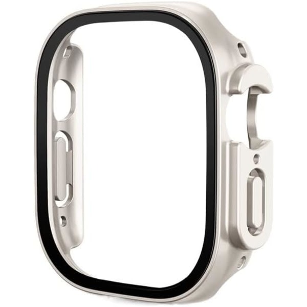 IC 2 st härdat case för Apple Watch Ultra 49 mm cover Inbyggt skärmskydd Full täckning för iWatch Series Ultra 49 mm fodral