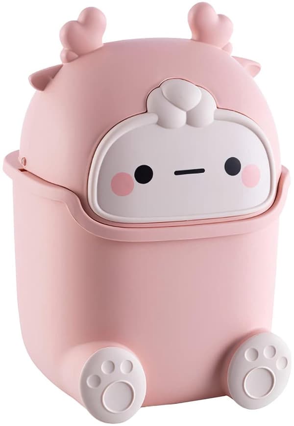 Waste Bin - Countertop Bin - Trash Can - with - Lid - Tabletop Waste Bin - Small - Mini Waste Bin - Countertop - Desk - Bathroom