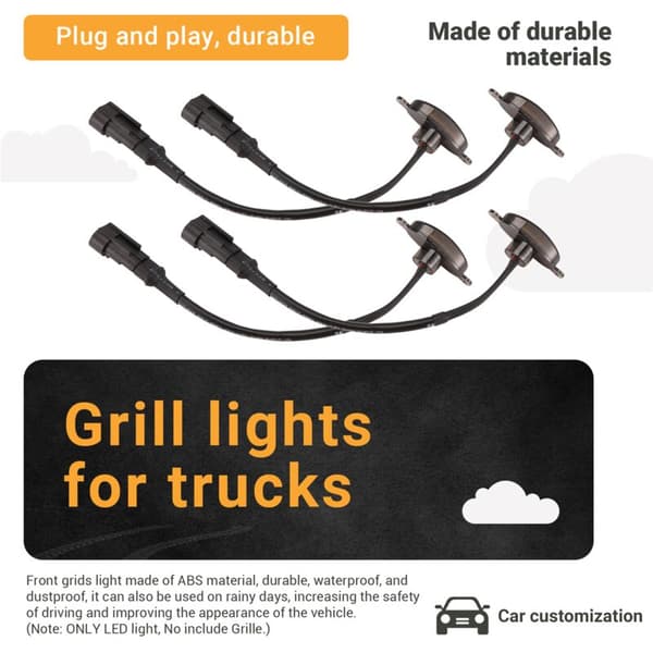 4X Raptor Style Røgfarvet Linse LED Grill Kørelys til 2009-2018