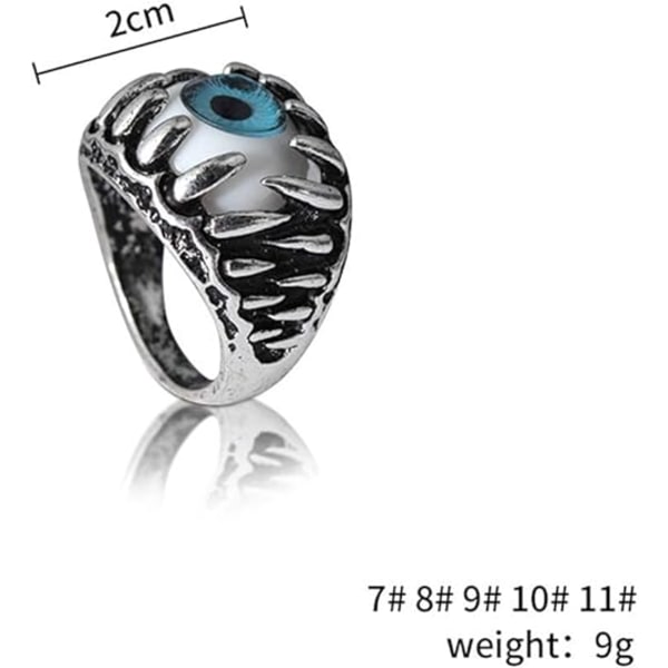 IC Drakeklo Ring Vintage gotisk design Krystall Band Biker Ring for menn Kul Drakeklo Djeveløye Rød og svart Trendy ring for menn gutter