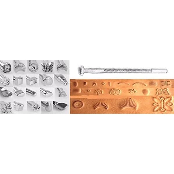 IC 25st/ set Metallstämplar Stämplingshandtag Läderhantverk
