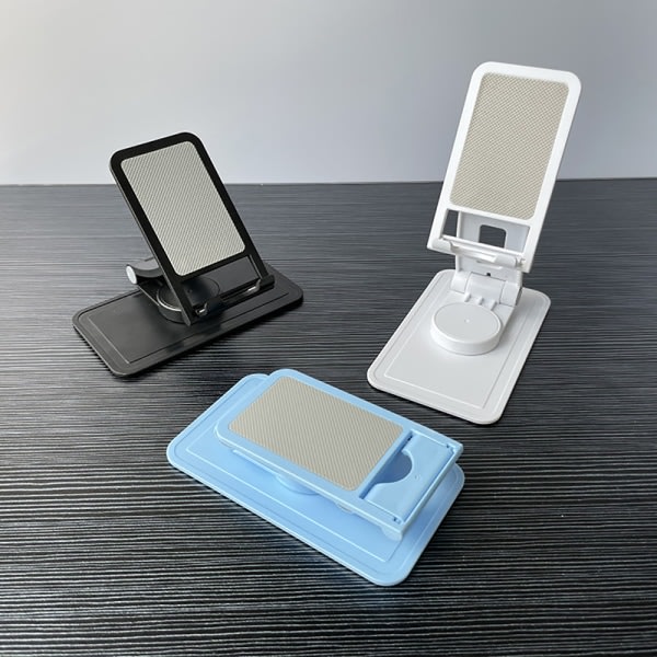 IC 360° Roterende Tablet Mobiltelefon Stativ Skrivebordsholder Bærbar La Sort