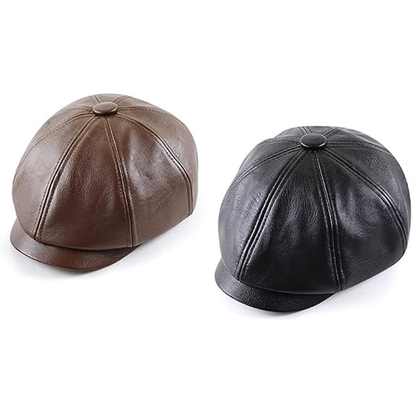 IC Herr Baskerhatt Gatsby Flat Läder Newsboy Kepsar