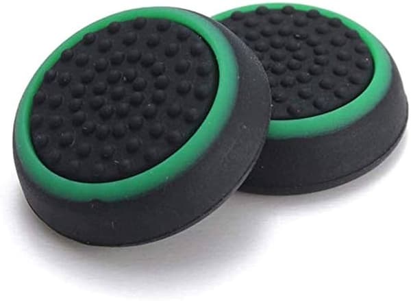 Tommelfingergreb - Velegnet til Playstation og Xbox - Thumbstick-kapper - Controllergreb - Gamingtilbehør - Silikone - Sort med grøn