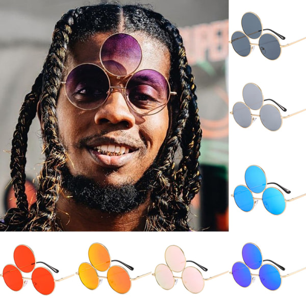 IC Third Eye Round Solbriller Dame/Herre Holiday Sun Glass Three Le A1 One Size