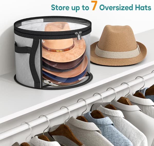 Transparent - hat bag - ladies - Hat storage bag - toy storage - Storage box - hat box - Hat storage box - grey