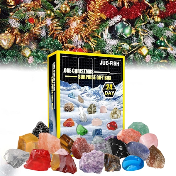 NATIONAL GEOGRAPHIC Ædelstens Adventskalender - 2024 Adventskalender til Børn med 24 Ædelstene at Åbne Hver Dag, Kalender med Mini-Stengraver
