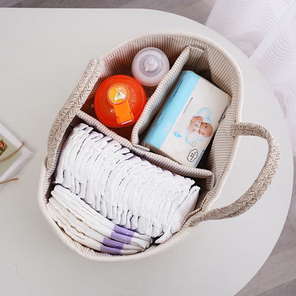 Baby Diaper Caddy Organizer, 1 Pack Multifunctional Storage Bin