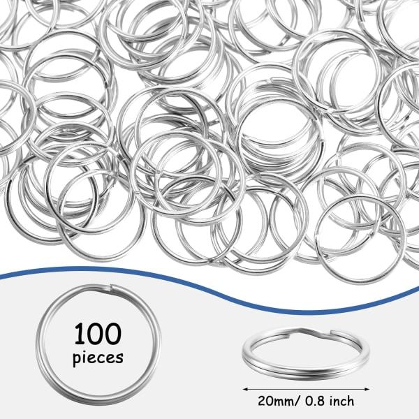 Små metaldelte ringe (100-pak) - nøgleringe til organisering IC