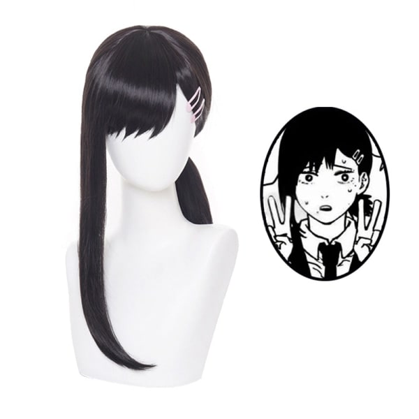 IC Anime Chainsaw Man Igashiyama Kobeni Cosplay Parykk Syntetisk Hår Svart One Size