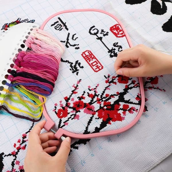4 kpl Broderikehät Rektangel Neliö Risti