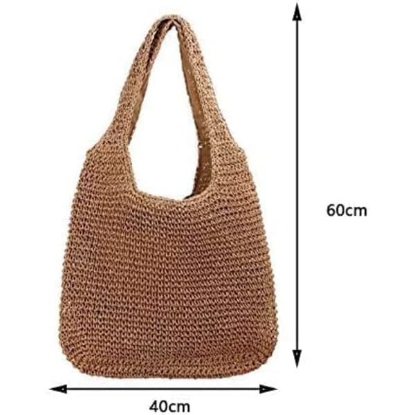 IC CNE Halm axelväska, sommar strand crossbody väska wit