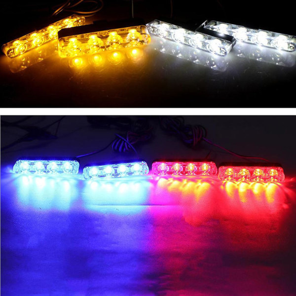 Bil Front Galler Nödblixt Varningsljus Led Strobe Lampa 3 Läge För Polis Blå none
