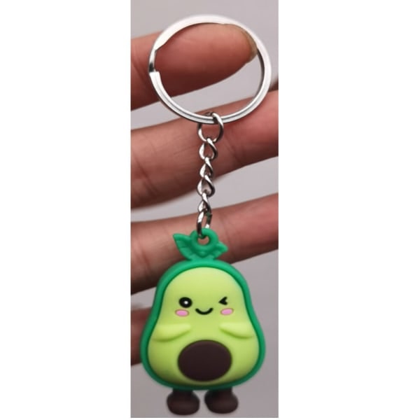Grøn Avocado Nøglering, 5,5 cm x 3 cm Sød Kreativ Skoletaske C IC