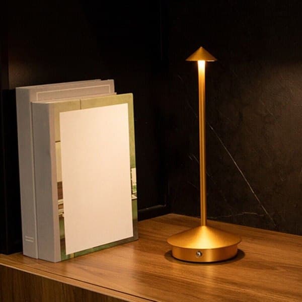 Trådløs USB-opladelig bordlampe LED Touch Dæmpbar natlampe til soveværelset guld