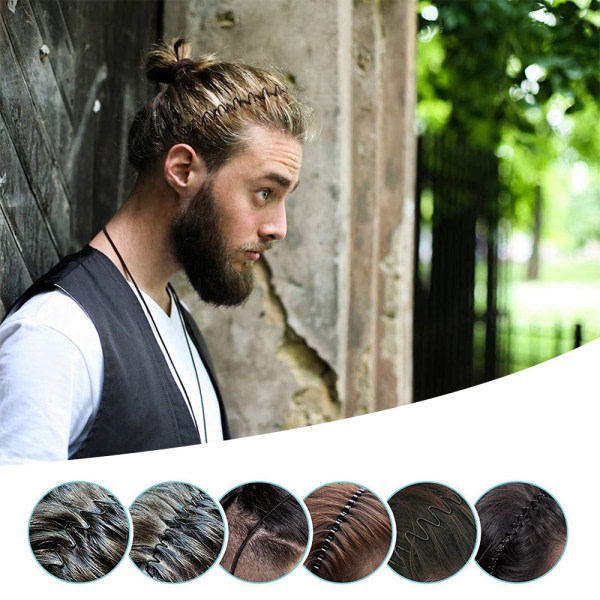IC Set med unisex hårbånd metall pandebånd sort pandebånd fjeder 9stk