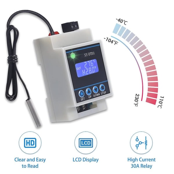 Xy-dt01 Digital temperaturregulator -40-110c Digital -digital termostat med LCD-skärm och W