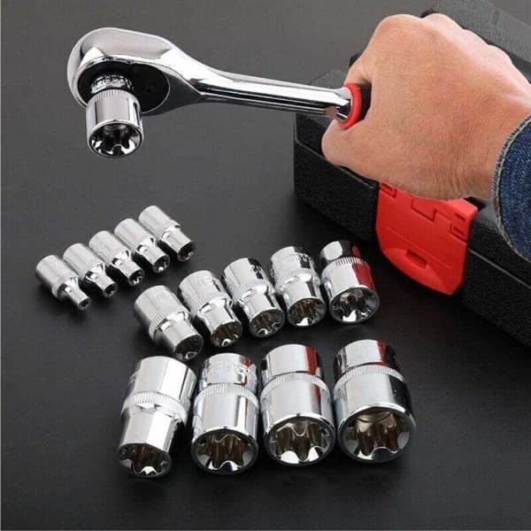 DEBUNS 14 kpl E4-E24 E-Torx Kuusiokanta Naaras Torx Hylsysarja