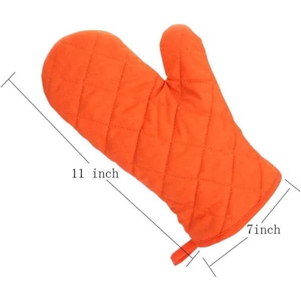IC Ovn Handsker, premium varmebestandige køkkenhandsker bomuld og polyester quiltede overdimensionerede handsker, sorte