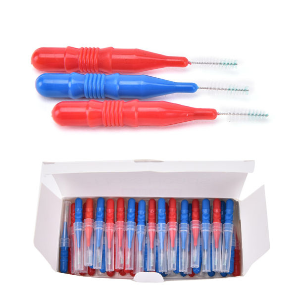 IC 100X vuokrattava hammaslanka pää Hygien Dental Plast Interdental sininen & punainen 100 kpl