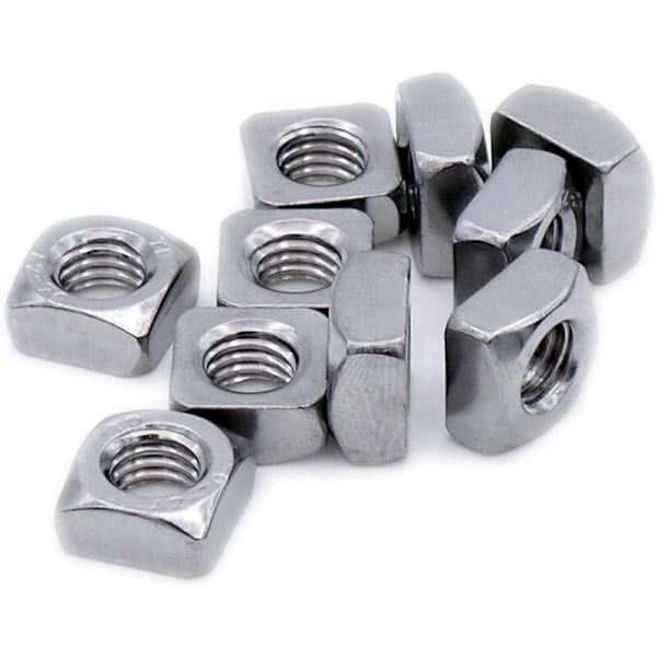 M8 (8mm) Firkantmutter (Fasettert) – Rustfritt stål (A2) (Pakke med 20)