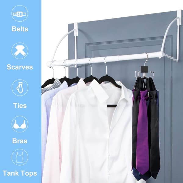 2-pack - Belt Hanger - Tie Hanger - Scarf Hanger - 6-Belt Organizer - 360-Degree Swivel - Practical Ties