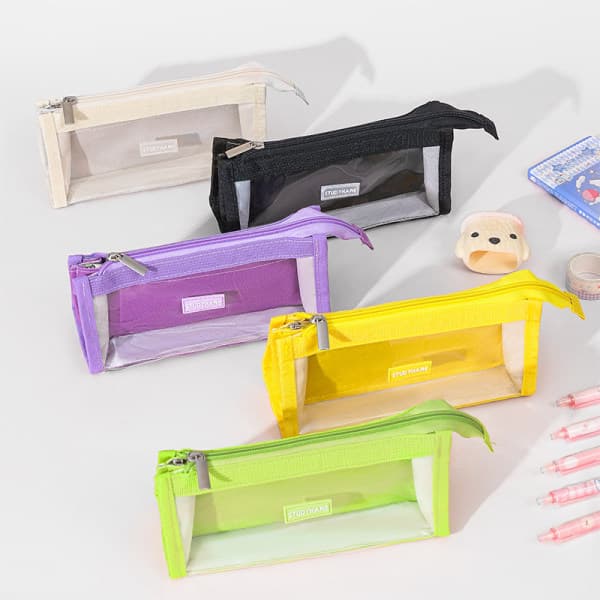 Stor kapasitets pennveske Brevpapir Estetisk Transparent A4