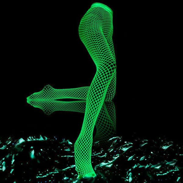Kvinner Glow-in-the-Dark Mesh Strømper Strømpebukse Hvit